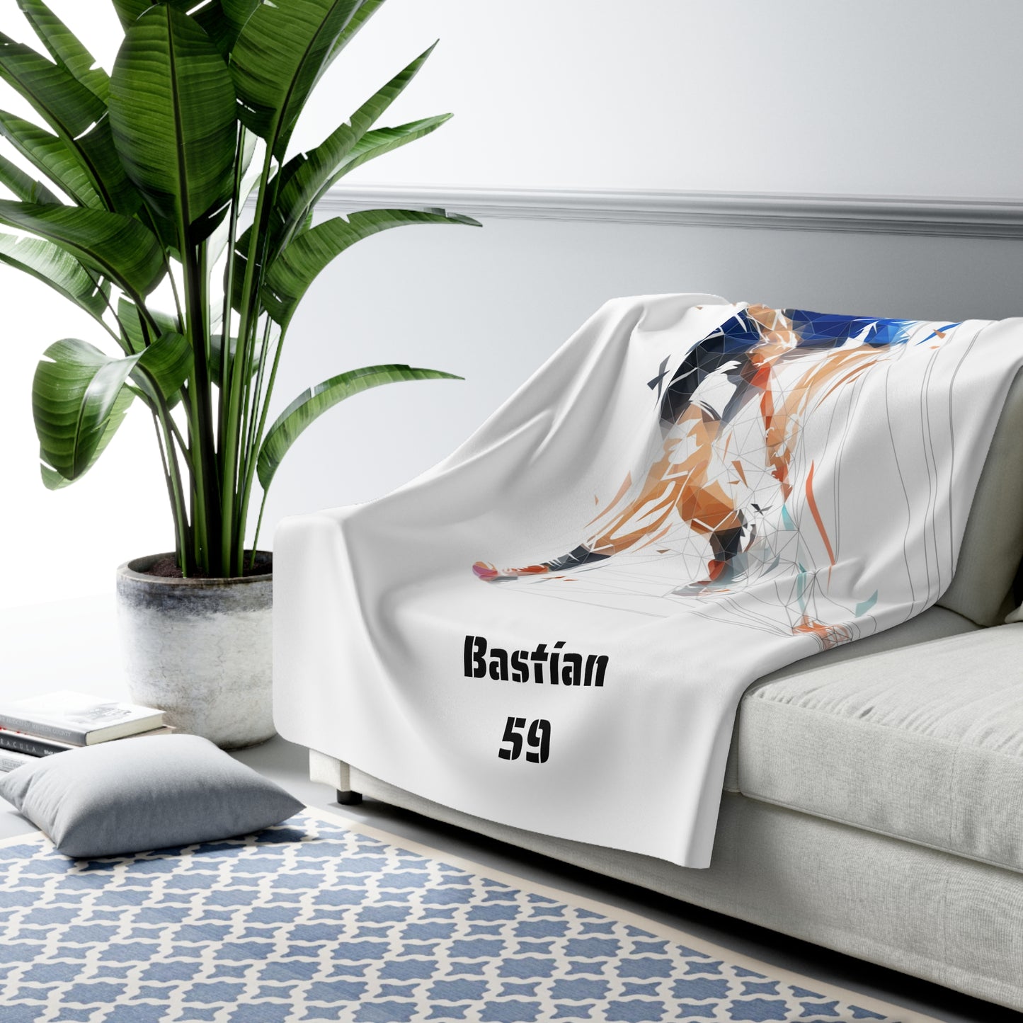 Kuscheldecke Floorball – personalisiert mit Name & Nummer