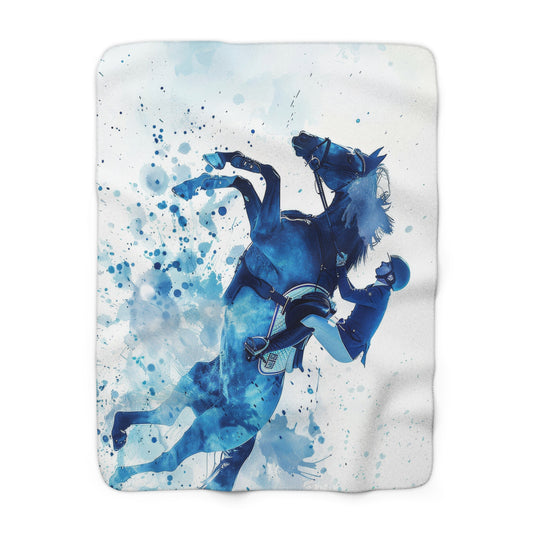 Kuscheldecke Springreiten Blau | Sportlich & elegant