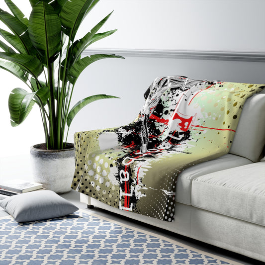 Kuscheldecke mit Unihockey/Floorball Design