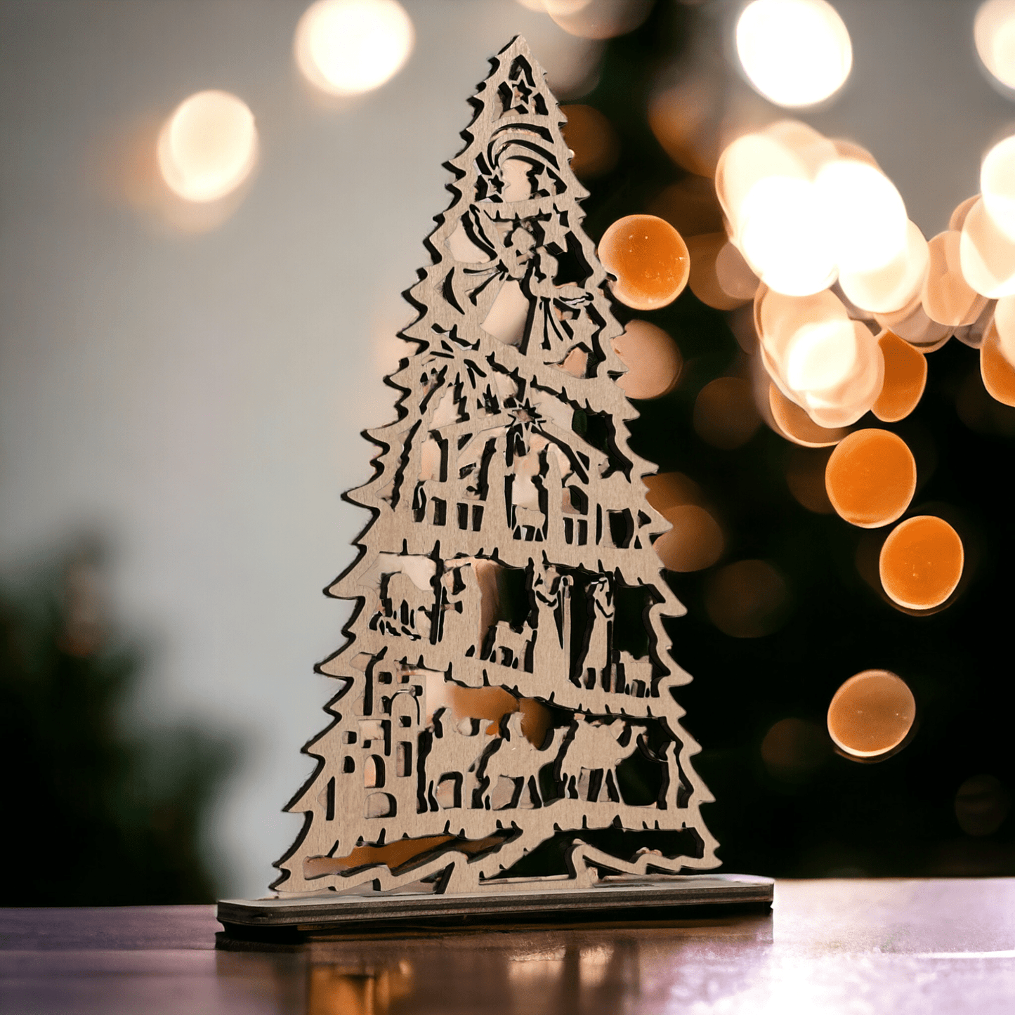 Dekorativer Weihnachtsbaum - Krippe - heartbeat - Weihnachtsbaum Aufsteller