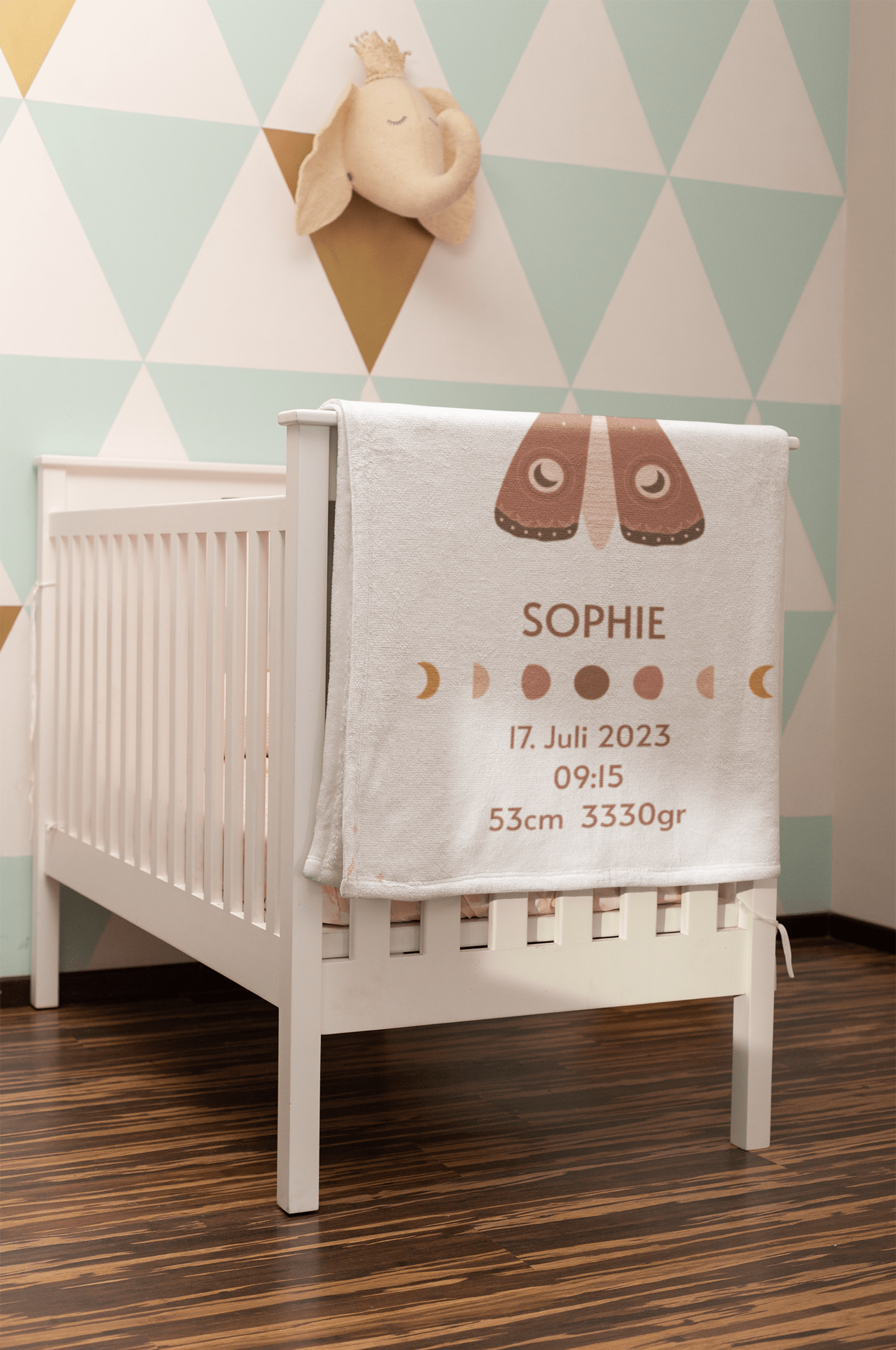 Kuschelige, personalisierbare Fleecedecke mit Geburtsdaten | Baby Geschenk | Geschenkidee zur Geburt - heartbeat - Home Decor