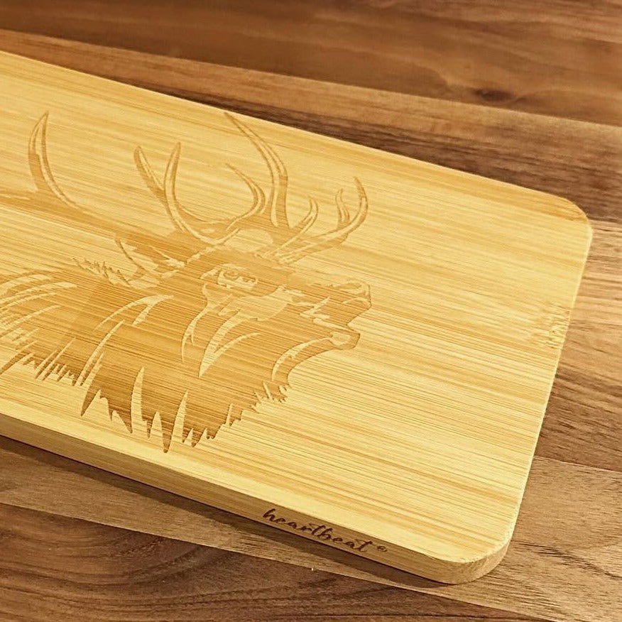 Schneidbrett Bambus - Hirsch - heartbeat -