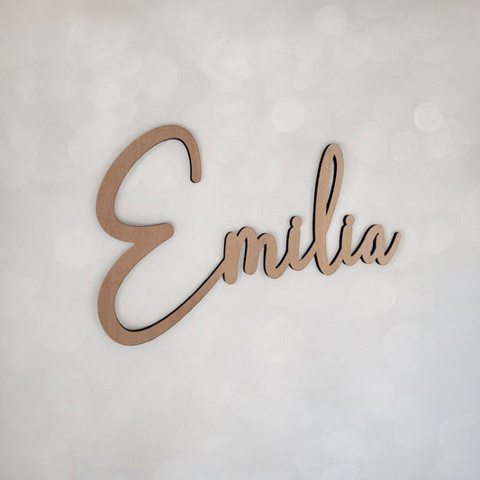 Schriftzug Namensschild aus Holz fürs Kinderzimmer oder die Tür - heartbeat -