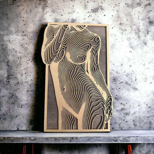 Silhouette Frau - ästhetische Wandkunst - heartbeat -