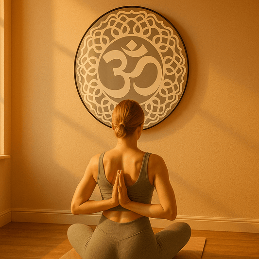 Yoga - Moderner Wandspiegel, Spiegel mit Gravur, Spiegel mit OM Symbol