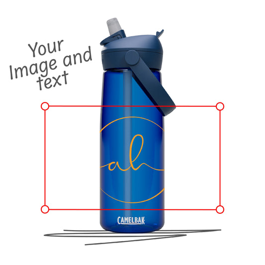 Personalisierte Thrive Flip Straw Trinkflasche 0,75L aus Tritan™ Renew, auslaufsicher mit Trinkhalm-Ventil, BPA-frei, transparent mit Tragegriff. Selber gestalten - Trinkflasche gestalten - CamelBak Trinkflasche gestalten