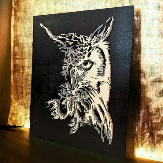 Wanddekoration - Eule - heartbeat -