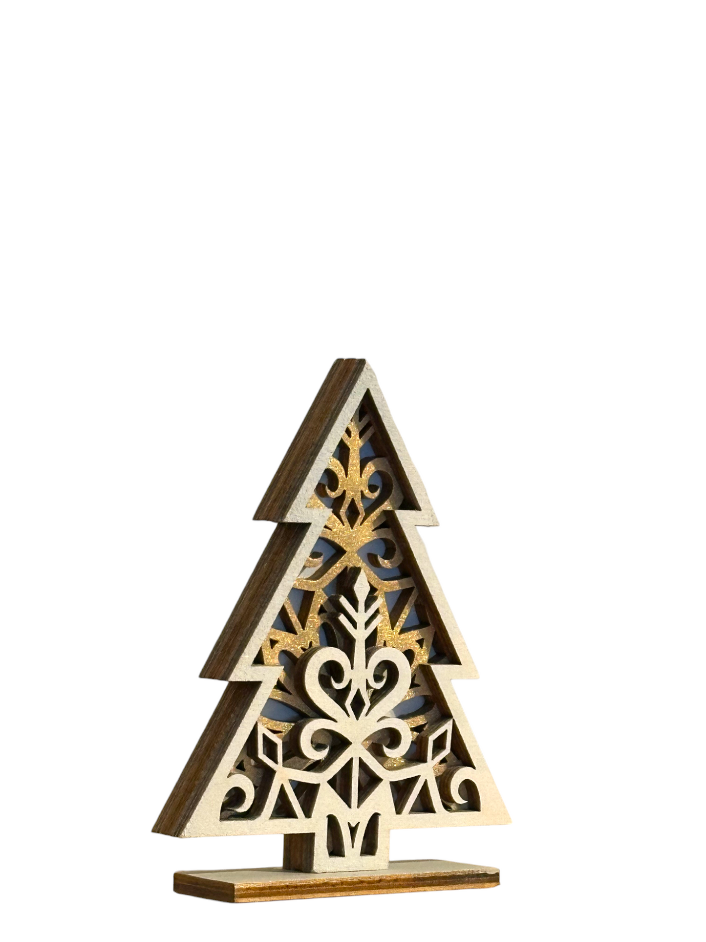 Weihnachtsbäume im klassischem Schneeflocken-Design - heartbeat -