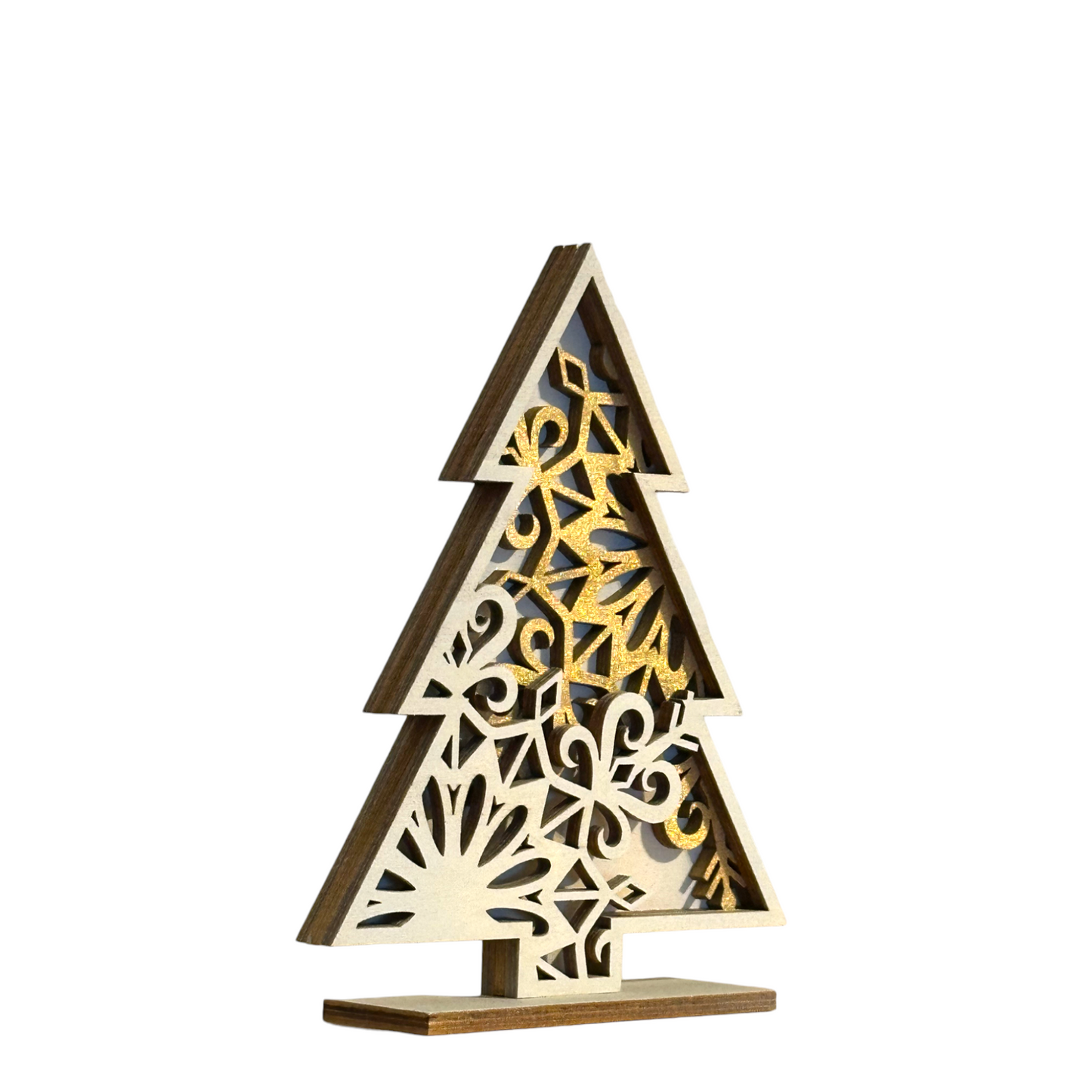 Weihnachtsbäume im klassischem Schneeflocken-Design - heartbeat -