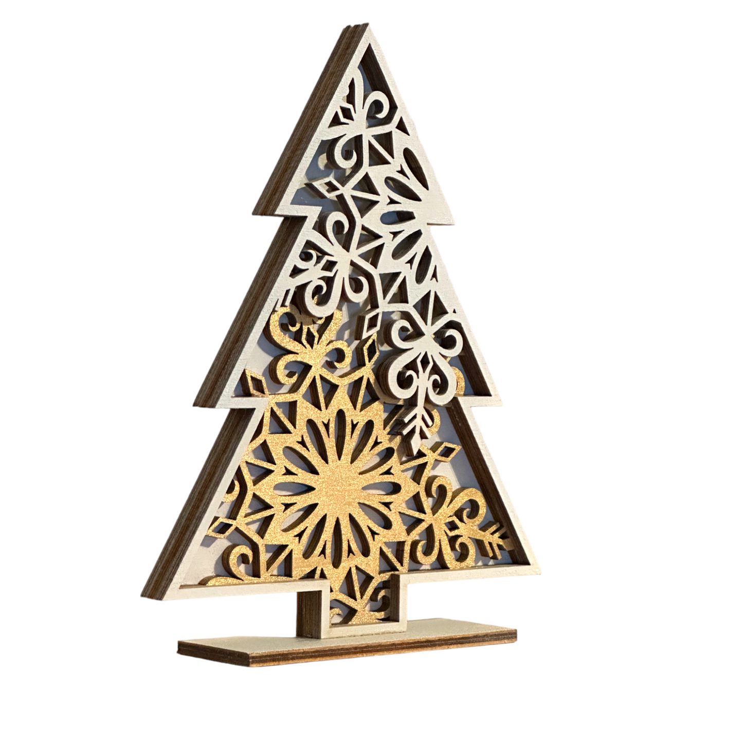 Weihnachtsbäume im klassischem Schneeflocken-Design - heartbeat -