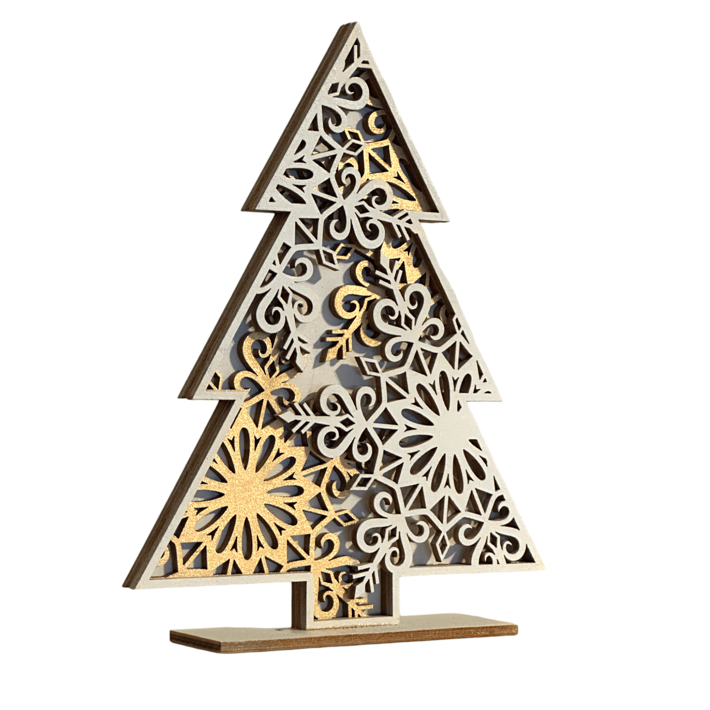 Weihnachtsbäume im klassischem Schneeflocken-Design - heartbeat -