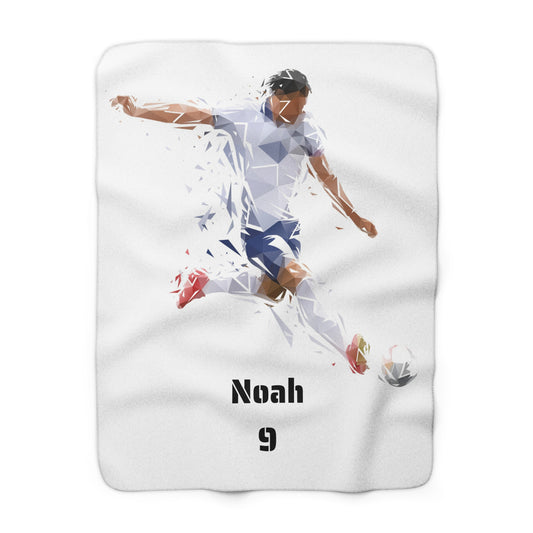 Kuscheldecke Fussball – personalisiert mit Name & Nummer