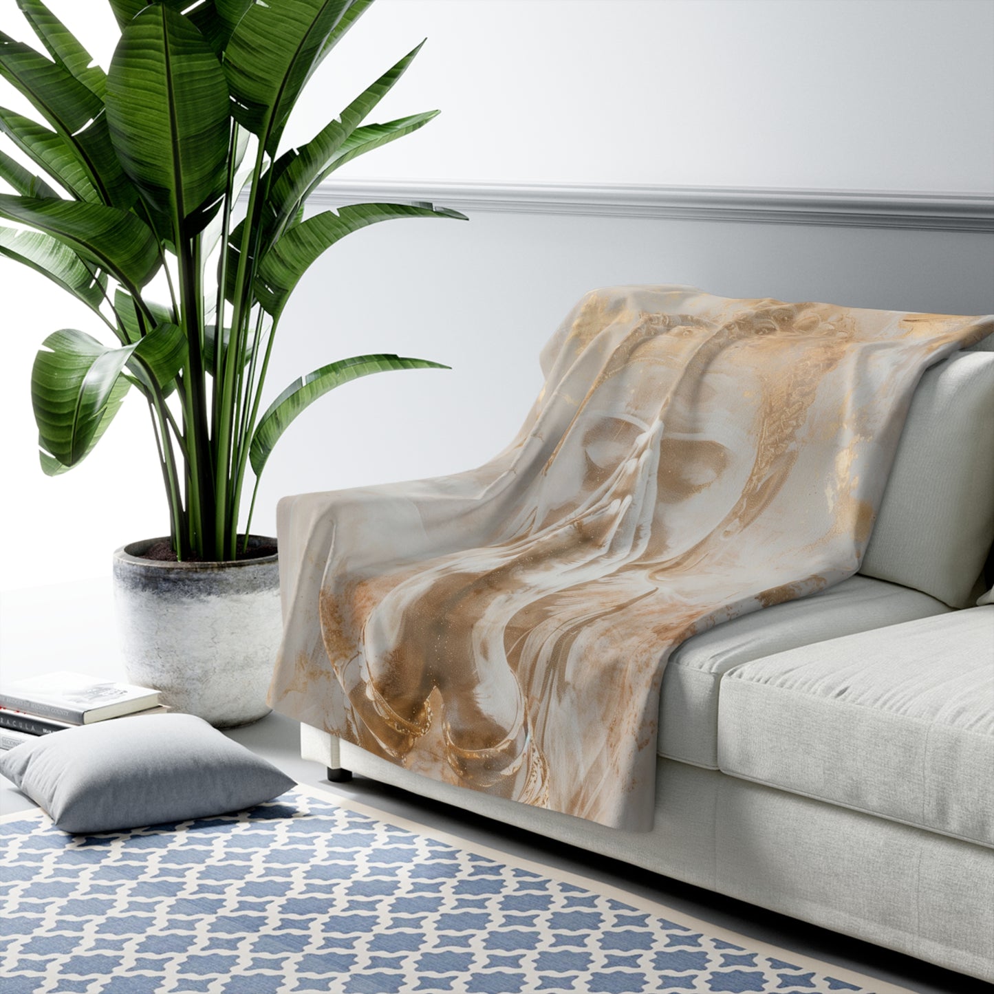 Buddha Kuscheldecke – Ruhe & Achtsamkeit in edlen Goldtönen