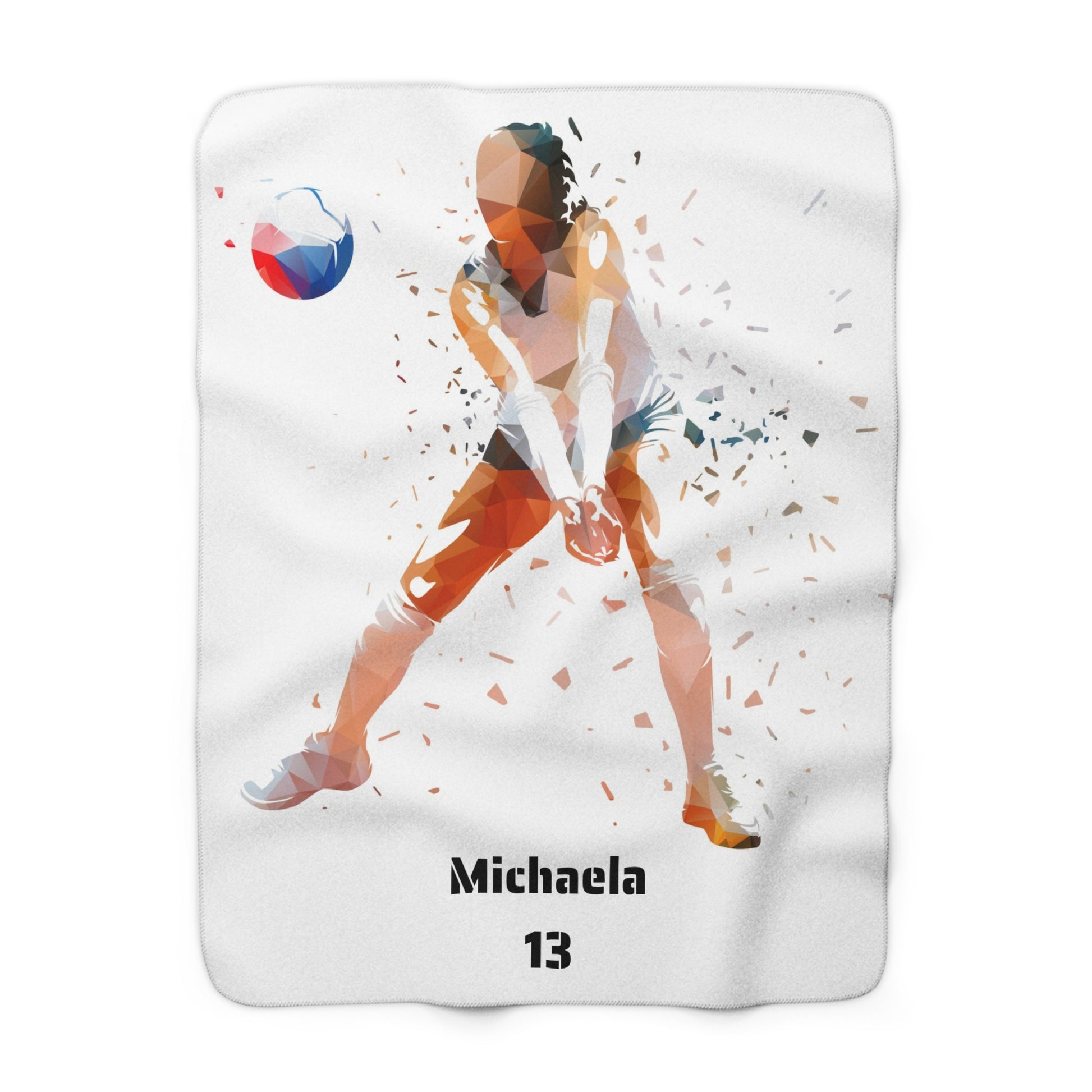 Kuscheldecke Volleyball Spielerin – personalisiert mit Name & Nummer - heartbeat