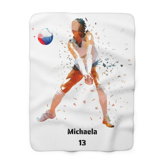 Kuscheldecke Volleyball Spielerin – personalisiert mit Name & Nummer - heartbeat