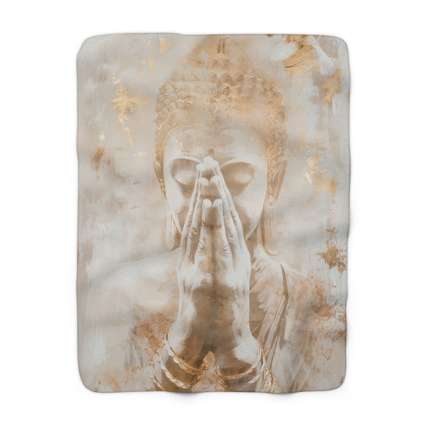 Buddha Kuscheldecke – Ruhe & Achtsamkeit in edlen Goldtönen