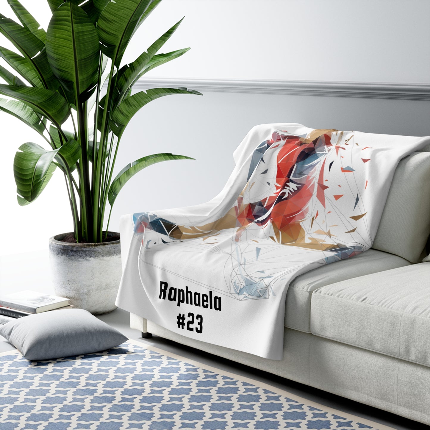 Kuscheldecke Unihockey Spielerin – personalisierbar mit Name & Nummer