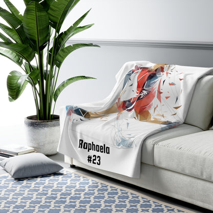 Kuscheldecke Unihockey Spielerin – personalisierbar mit Name & Nummer