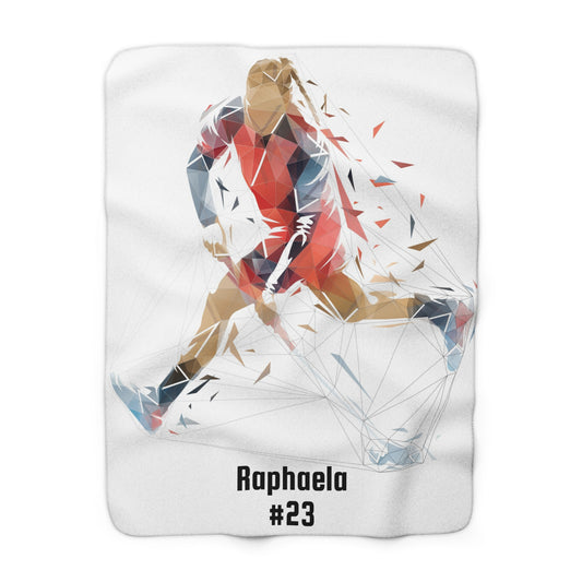 Kuscheldecke Unihockey Spielerin – personalisierbar mit Name & Nummer