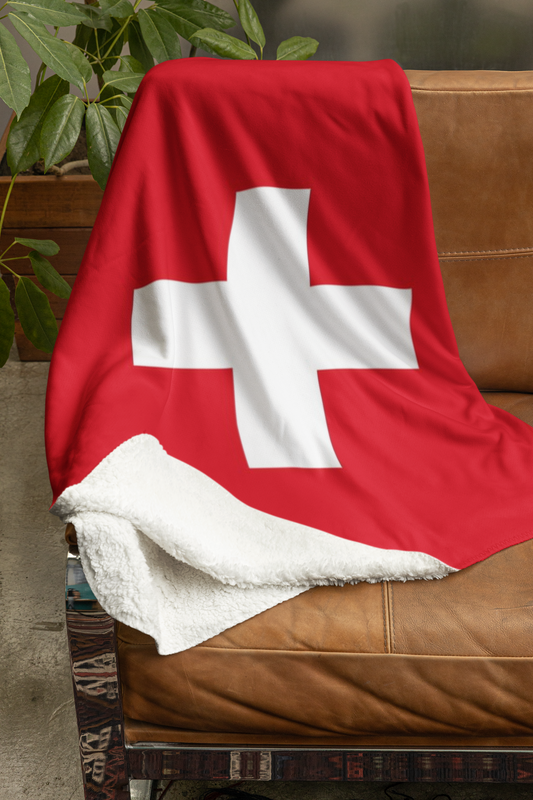 Kuscheldecke mit Schweizer Flaggen Design | Flauschig | Wärmend | Vielseitig - heartbeat - Home Decor