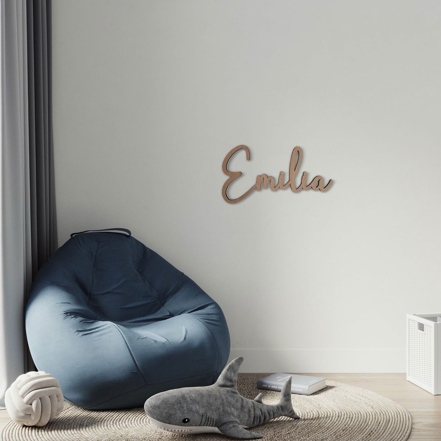 Schriftzug Namensschild aus Holz fürs Kinderzimmer oder die Tür - heartbeat - 