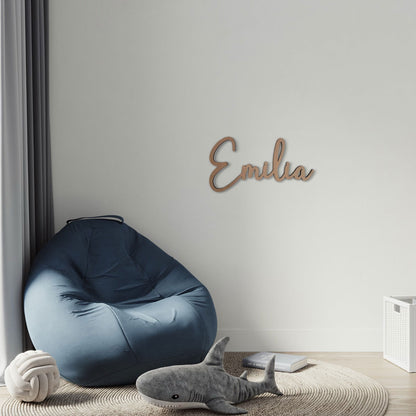 Schriftzug Namensschild aus Holz fürs Kinderzimmer oder die Tür - heartbeat - 