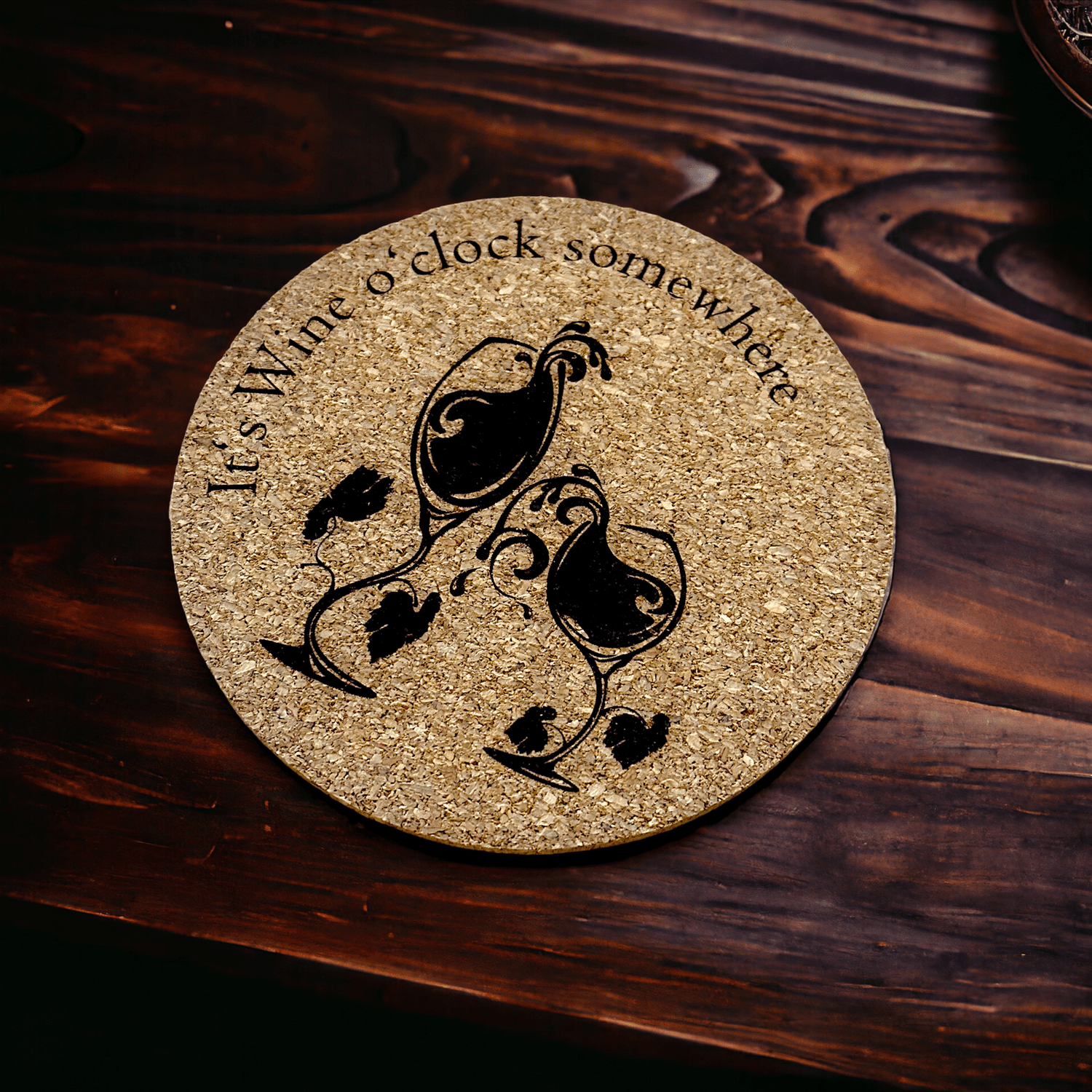 Untersetzer - Wine o'clock - heartbeat - Untersetzer