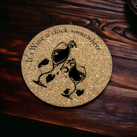 Untersetzer - Wine o'clock - heartbeat - Untersetzer