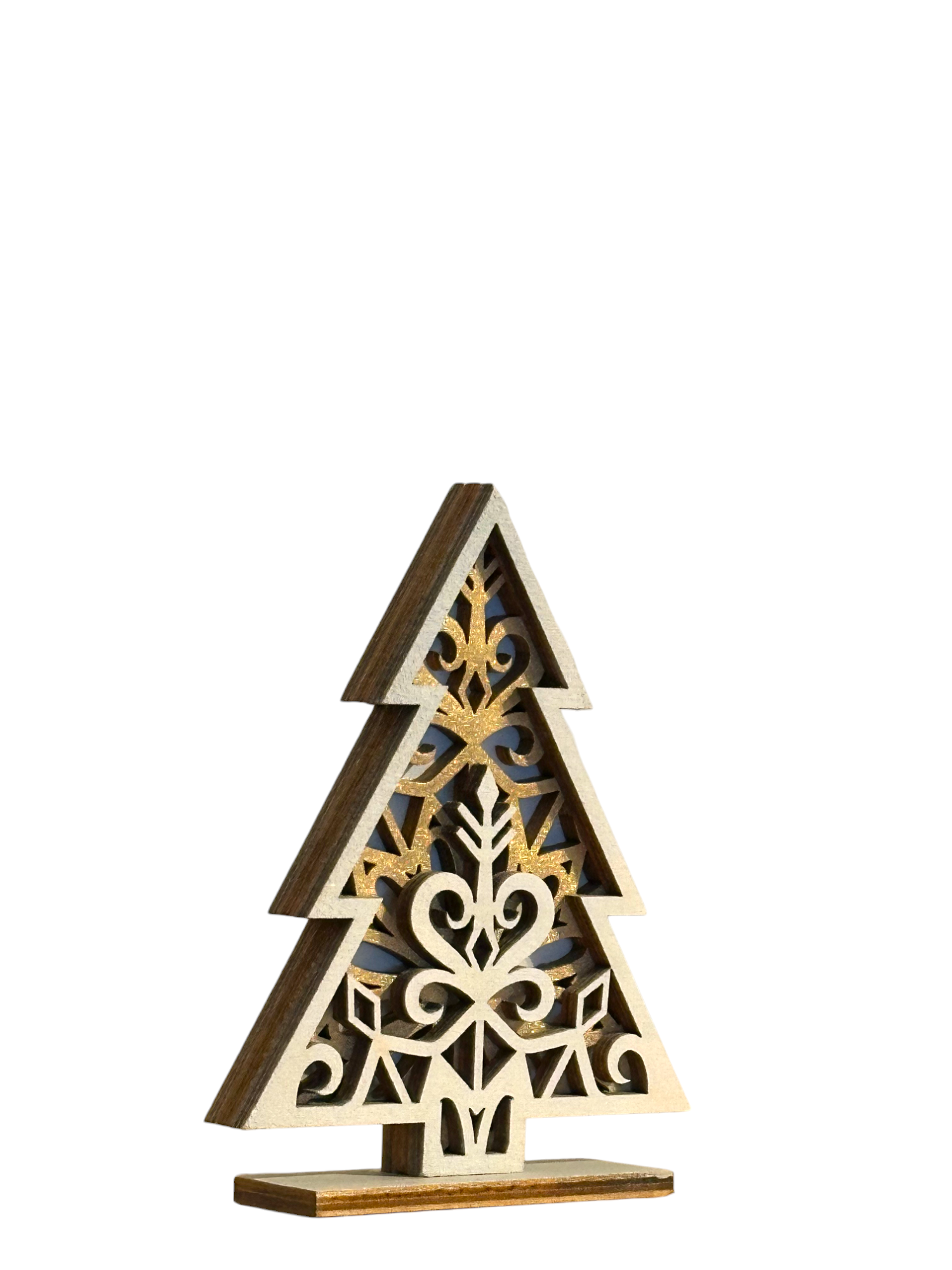 Weihnachtsbäume im klassischem Schneeflocken-Design - heartbeat - 
